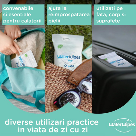 Servetele umede On the Go, 10 bucati, WaterWipes 682128