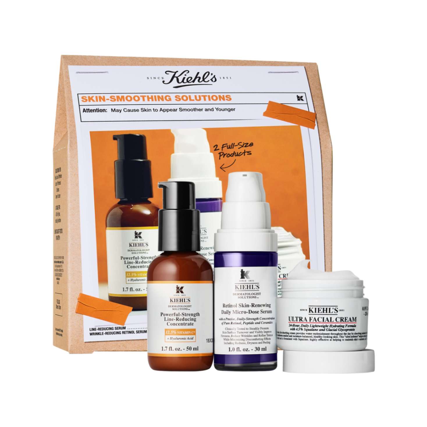 Kit pentru un ten neted, hidratat si fara riduri. Stay Bright Day + Night, Kiehl's