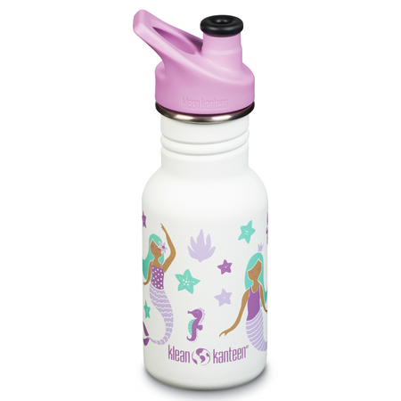 Sticla din otel inoxidabil cu capac sport Kid Classic narrow, 355 ml, Mermaids, Klean Kateen