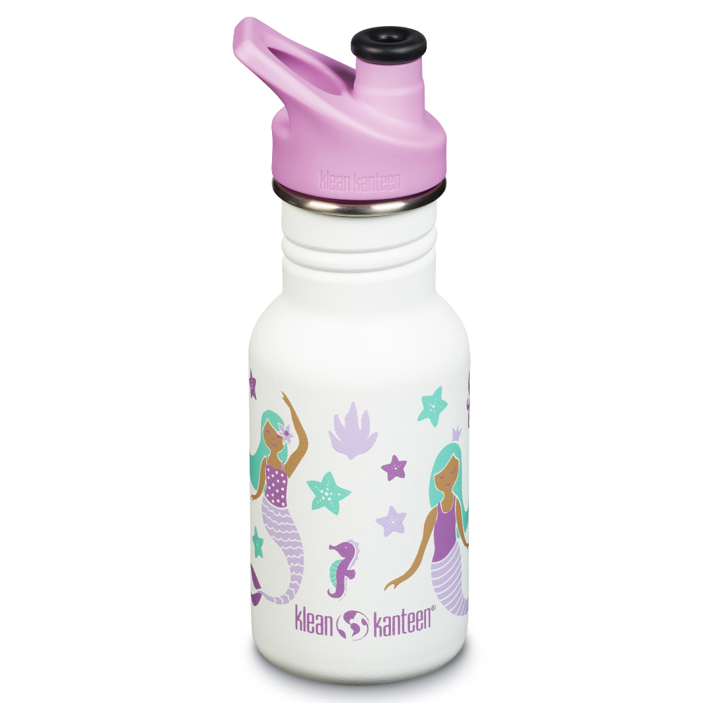 Sticla din otel inoxidabil cu capac sport Kid Classic Narrow, 355 ml, Mermaids, Klean Kanteen