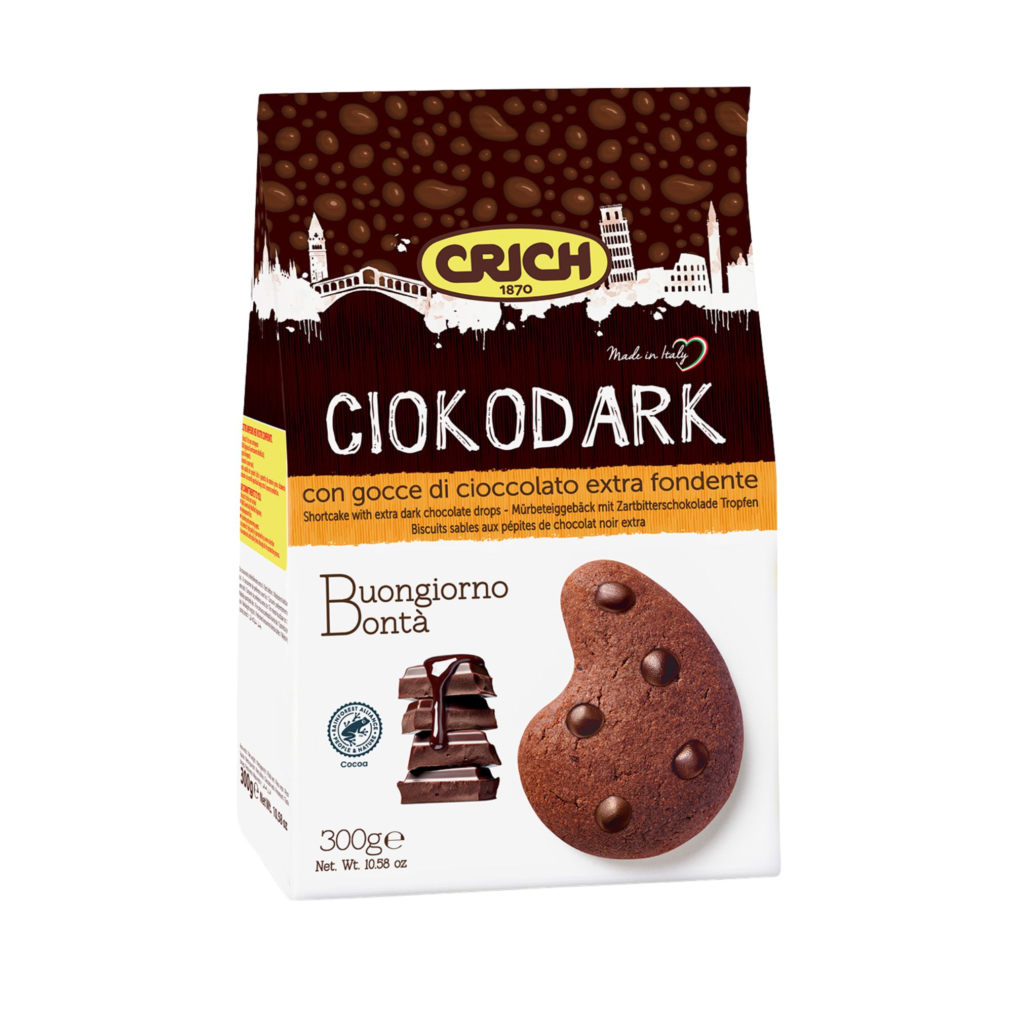 Biscuiti Ciokodark, 300 g, Crich