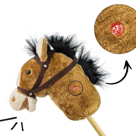 Calut de jucarie cu miscare si sunete Hobby Horse, 18 luni+, Light Brown, Milly Mally 681684