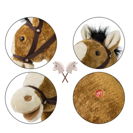 Calut de jucarie cu miscare si sunete Hobby Horse, 18 luni+, Light Brown, Milly Mally 681687