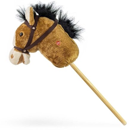 Calut de jucarie cu miscare si sunete Hobby Horse, Light Brown, Milly Mally