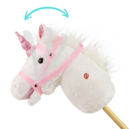 Calut de jucarie cu miscare si sunete Hobby Horse, 18 luni+, White, Milly Mally 681695