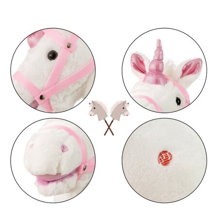 Calut de jucarie cu miscare si sunete Hobby Horse, 18 luni+, White, Milly Mally 681697