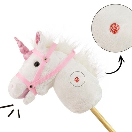 Calut de jucarie cu miscare si sunete Hobby Horse, 18 luni+, White, Milly Mally 681694