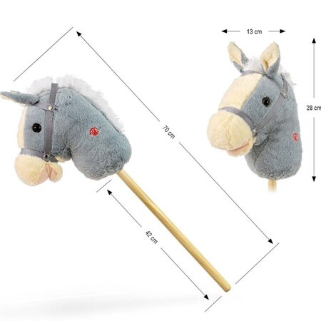 Calut de jucarie cu miscare si sunete Hobby Horse, Grey, Milly Mally 681709
