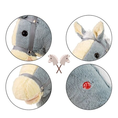 Calut de jucarie cu miscare si sunete Hobby Horse, Grey, Milly Mally 681707