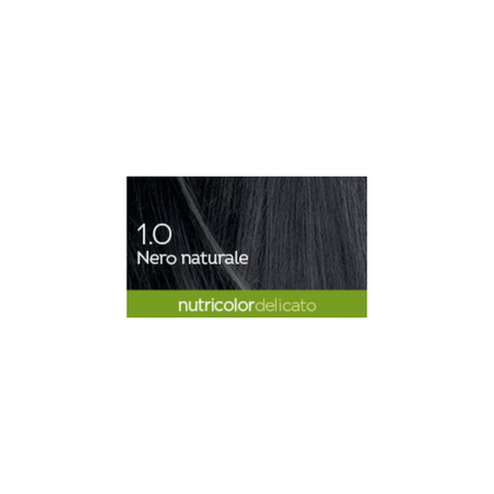 Vopsea permanenta pentru par Nutricolor Delicato, 1.0 negru, 140 ml, Biokap 681843