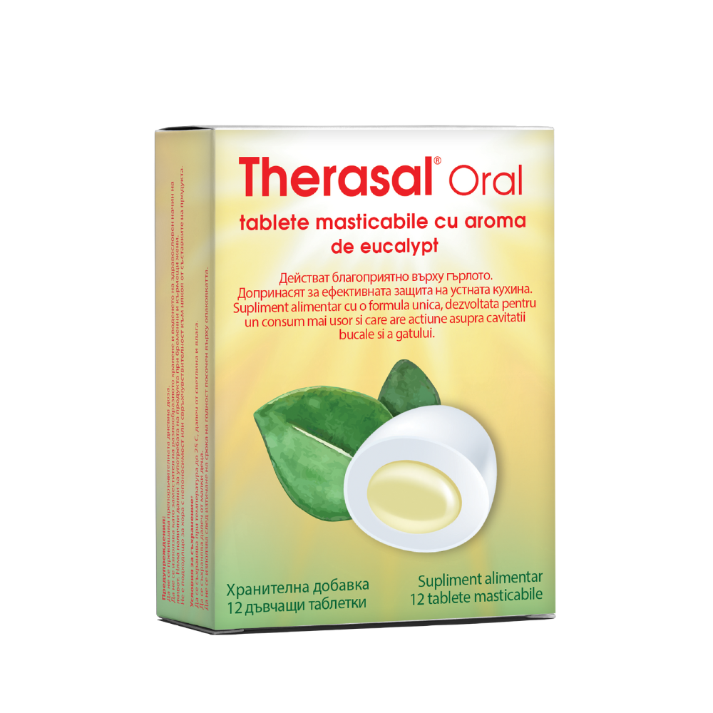 Therasal Oral, 12 tablete masticabile, Eucalipt, Vedra