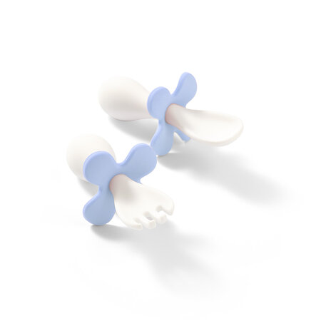 Set tacamuri ergonomice pentru copii, +12 luni, Albastru Deschis, Babyono 682512