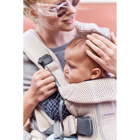 Marsupiu anatomic One Air 3D Mesh, 0-3 ani, Pearly Pink, Babybjorn 682617