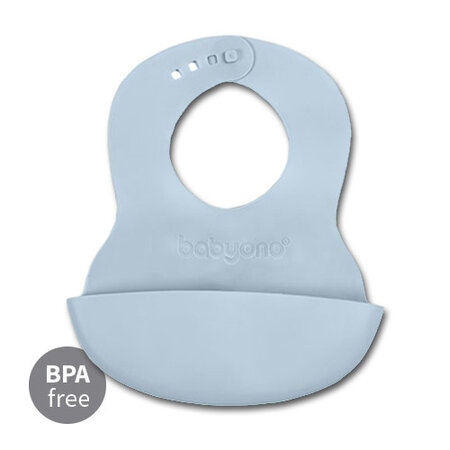 Barbita impermeabila din cauciuc moale si subtire, 6 luni+, Albastru, Babyono 682786