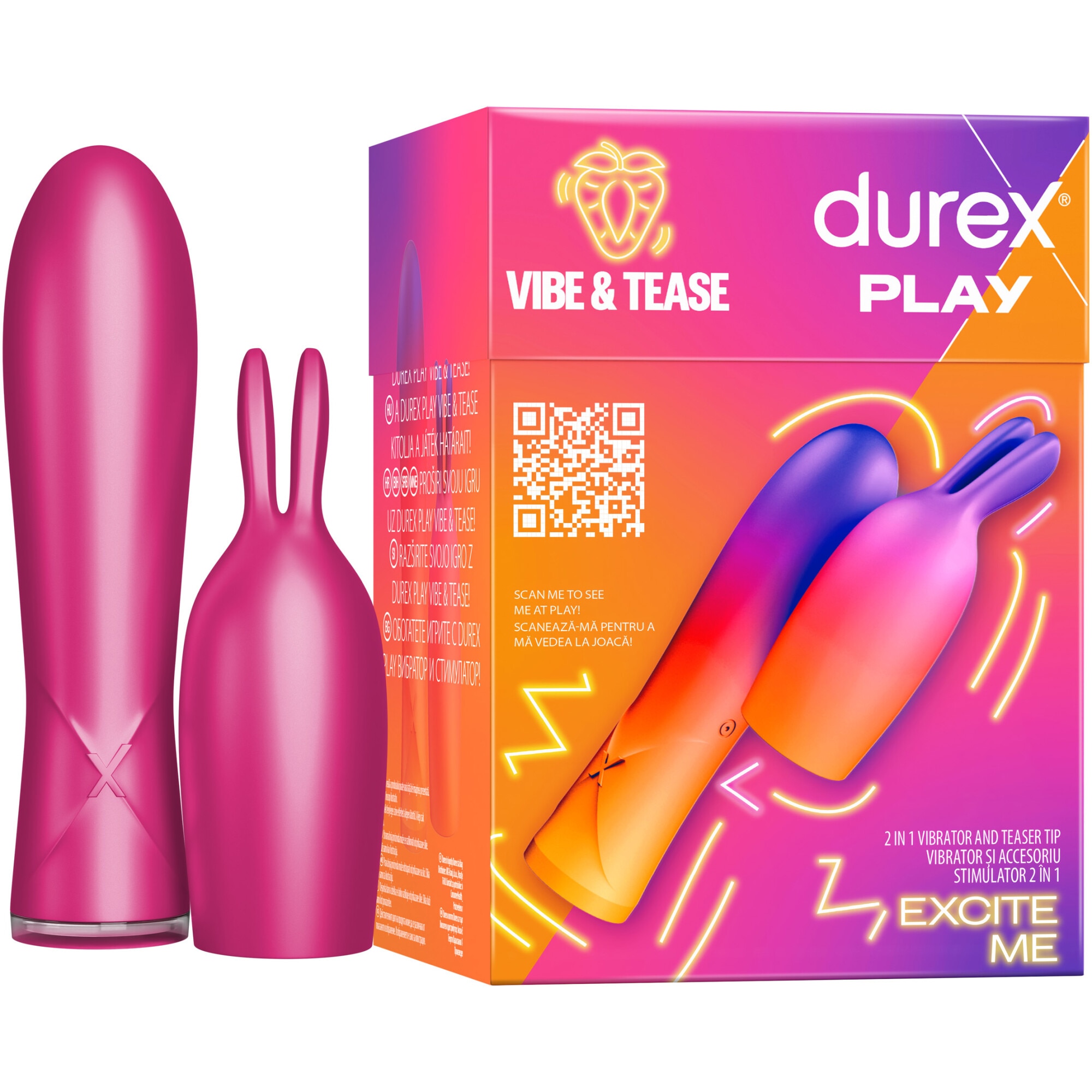 Mini vibrator 1 in 1 Vibe & Tease, Durex