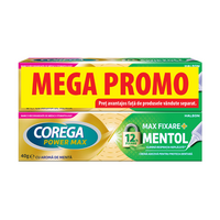 Pachet Crema adeziva pentru proteza dentara Max Fixare +, Mentol,2 x 40 g, Corega