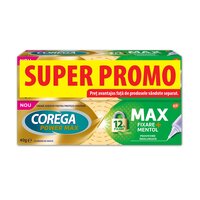 Pachet Crema adeziva pentru proteza dentara Max Fixare +, Mentol,2 x 40 g, Corega