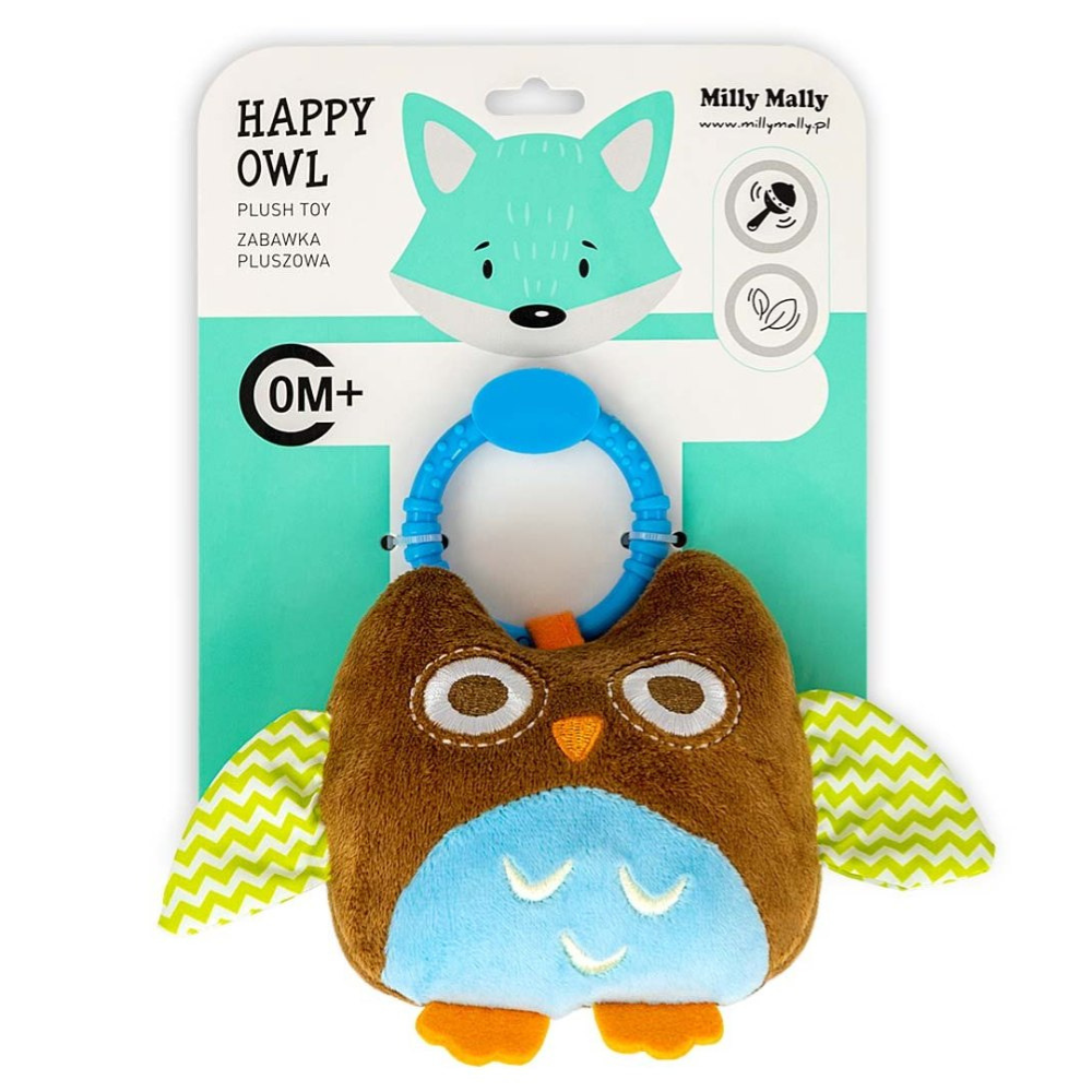 Jucarie de plus Happy Owl, 0 luni+, Milly Mally