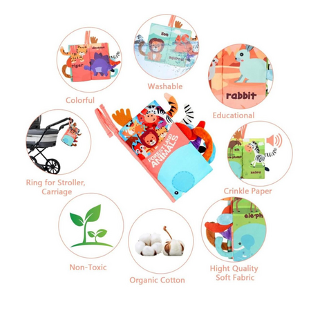 Carte senzoriala pentru dezvoltare bebe, + 3 luni, AcSmart 683202