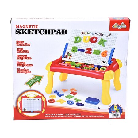 Jucarie educativa cu tablita de scris si litere magnetice 2 in 1, + 3 ani, AcSmart 683299