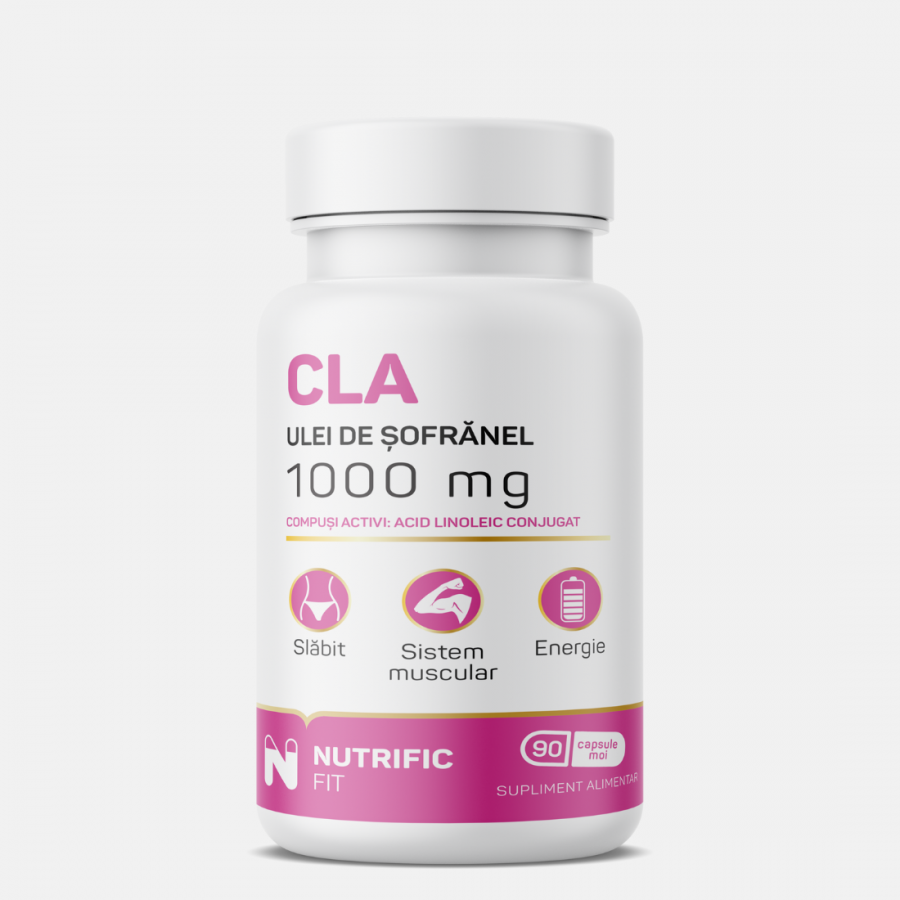 CLA Ulei de sofranel Fit, 1000 mg, 90 capsule moi, Nutrific