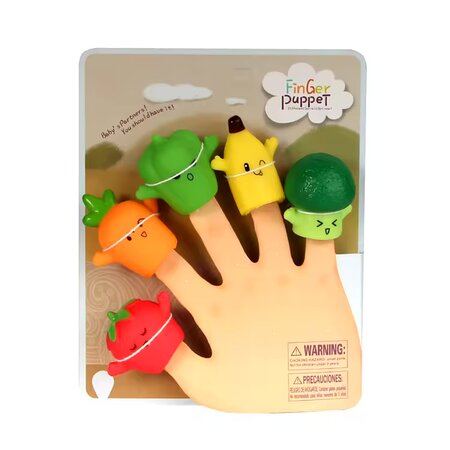 Set 5 marionete din silicon cu legume si fructe, + 3 ani, TL-32, AcSmart 683498