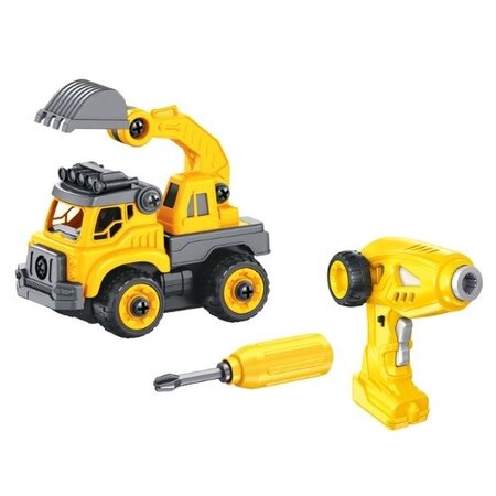 Set constructie camion autobasculanta si excavator cu radiocomanda, 3 ani+, Buki 458609