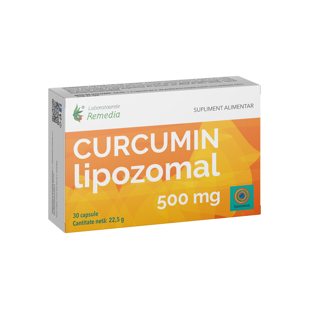 Curcumin Lipozomal, 500 mg, 30 capsule, Remedia