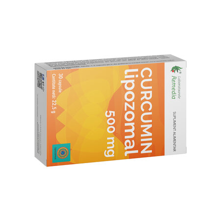 Curcumin Lipozomal, 500 mg, 30 capsule, Remedia 683591