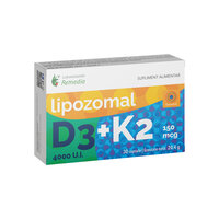 Vitamina D3 4000 UI + K2 150 mg Lipozomal, 30 capsule, Remedia