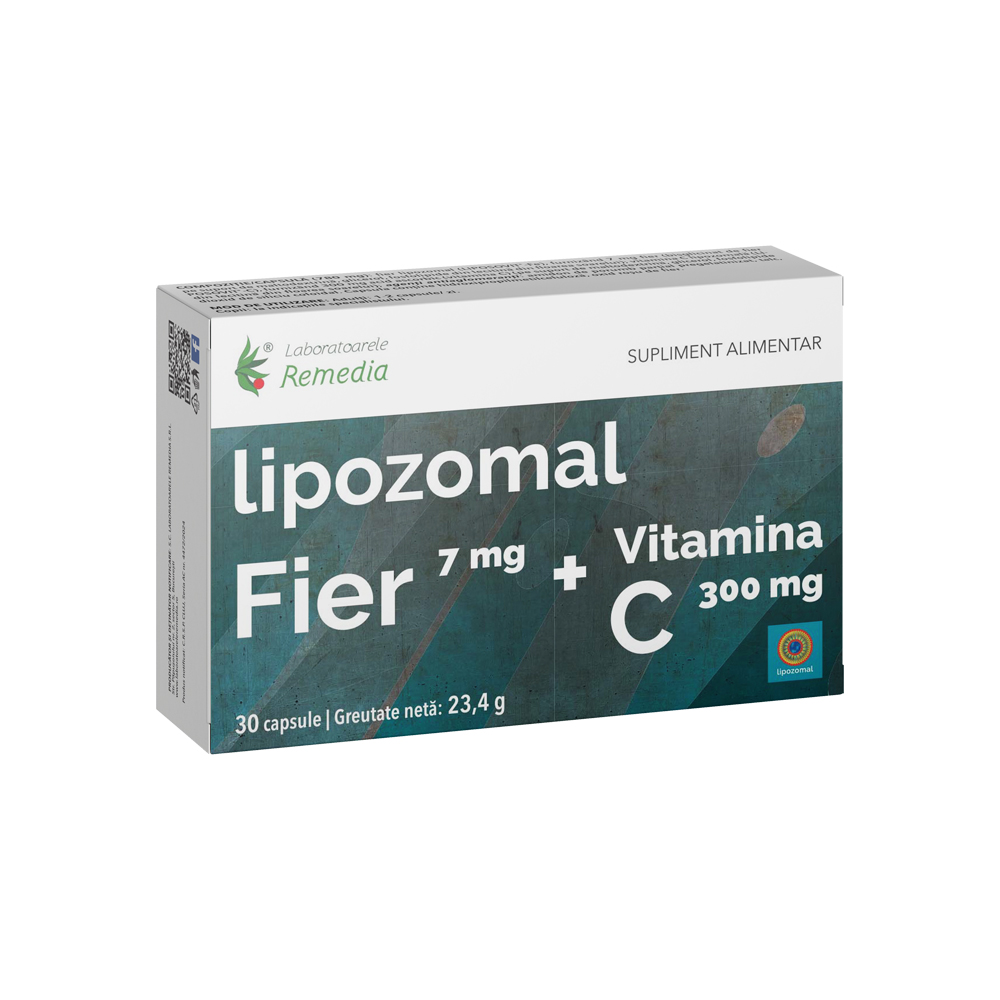 Fier + Vitamina C Lipozomal, 30 capsule, Remedia