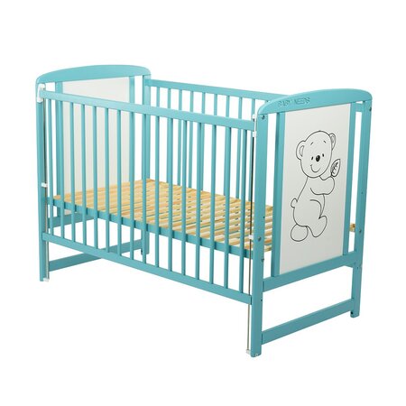 Patut din lemn Timmi Mint, 120 x 60 cm, Baby Needs 683853