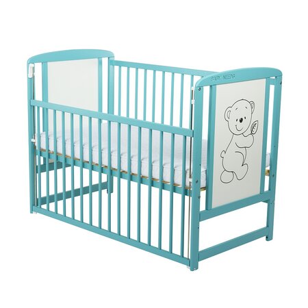Patut din lemn Timmi Mint, 120 x 60 cm, Baby Needs 683851