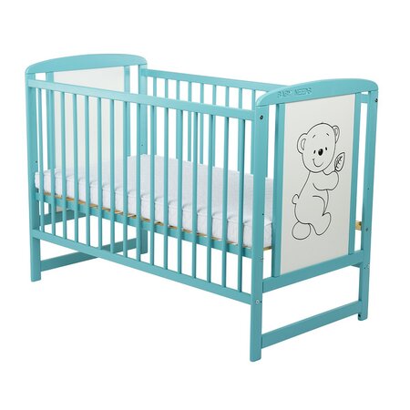 Patut din lemn Timmi Mint, 120 x 60 cm, Baby Needs 683855