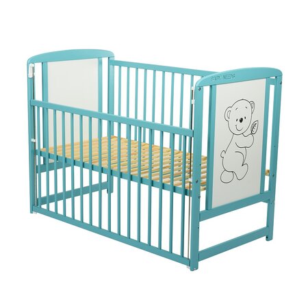Patut din lemn Timmi Mint, 120 x 60 cm, Baby Needs 683852