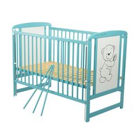 Patut din lemn Timmi Mint, 120 x 60 cm, Baby Needs