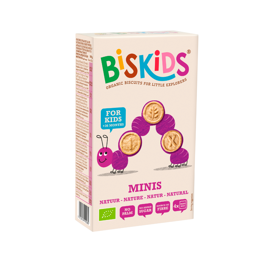 Biscuiti mini Bio pentru copii cu gust de mere Biskids, + 36 luni, 120 g, Belkorn