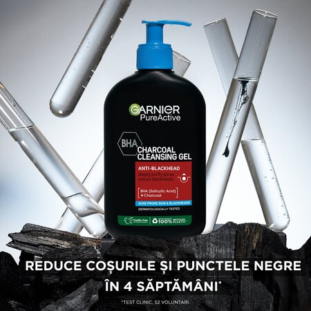 Gel de curatare cu carbune Pure Active, 250 ml, Garnier 684241