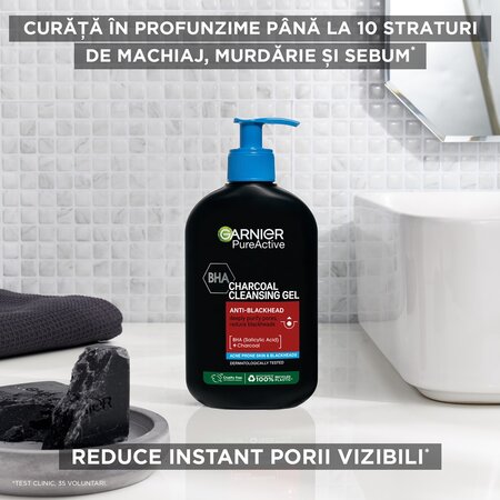 Gel de curatare cu carbune Pure Active, 250 ml, Garnier 684240