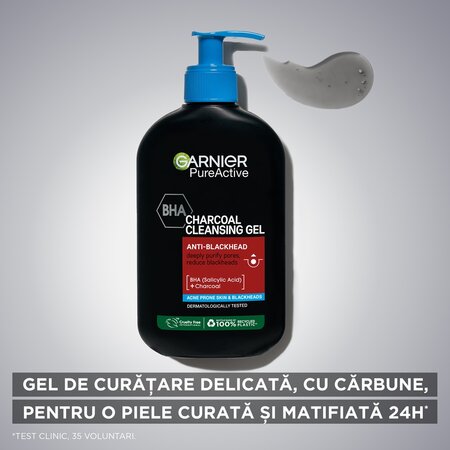 Gel de curatare cu carbune Pure Active, 250 ml, Garnier 684242