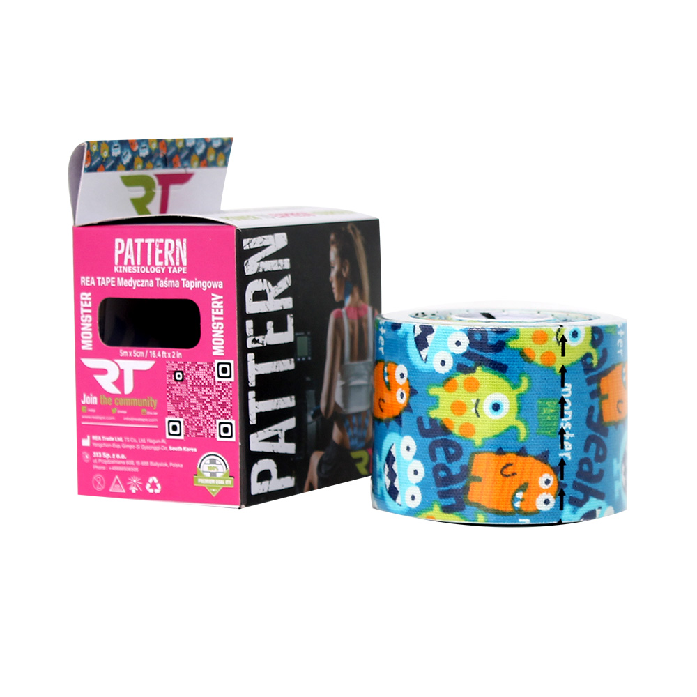 Banda kinesiologica premium Pathern, 5cm x 5m, Monster, 1 buc, Rea Tape