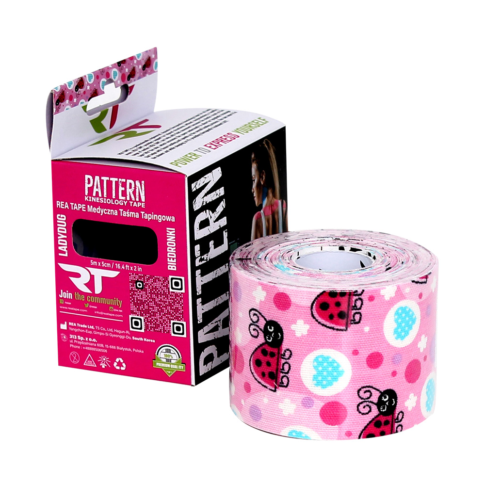 Banda kinesiologica premium Pathern, 5cm x 5m, Lady Bug, 1 buc, Rea Tape