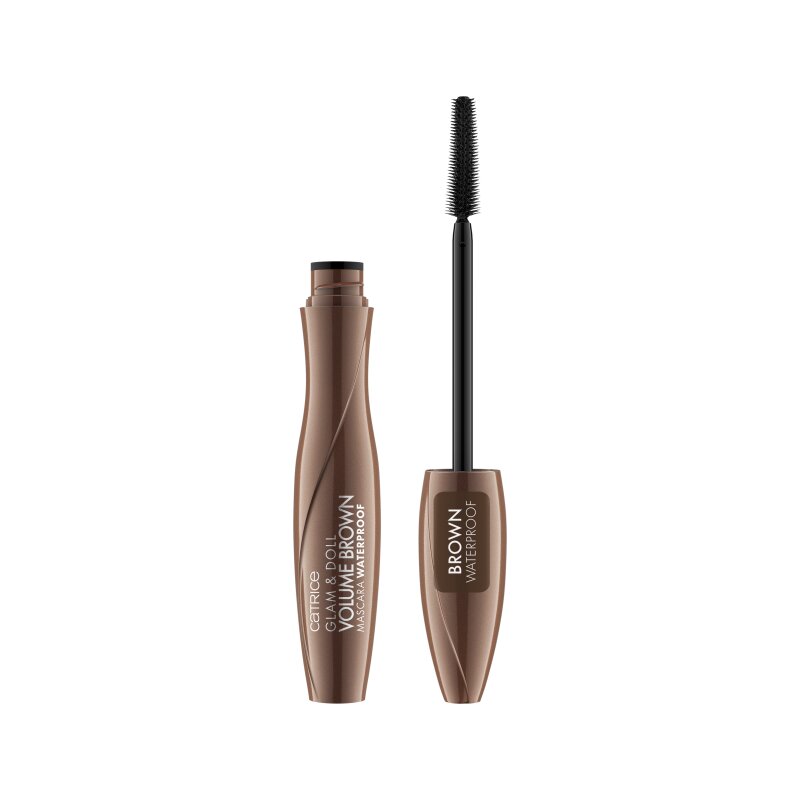 Mascara rezistent la apa Glam & Doll, Brown Volume, 10 ml, Catrice