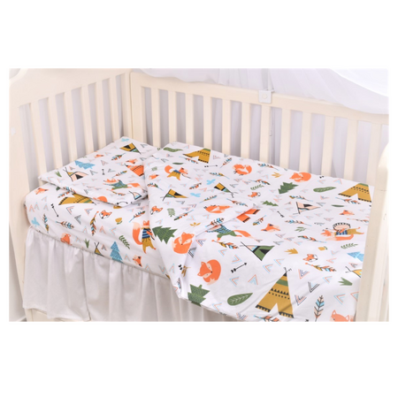 Lenjerie 3 piese + protectie impermeabila, 120x60 cm, Animalute, Fic Baby 684528