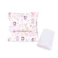 Lenjerie 3 piese + protectie impermeabila, 120x60 cm, Fetite, Fic Baby