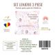 Lenjerie 3 piese + protectie impermeabila, 120x60 cm, Fetite, Fic Baby 763711