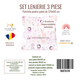 Lenjerie 3 piese + protectie impermeabila, 120x60 cm, Fetite, Fic Baby 763711