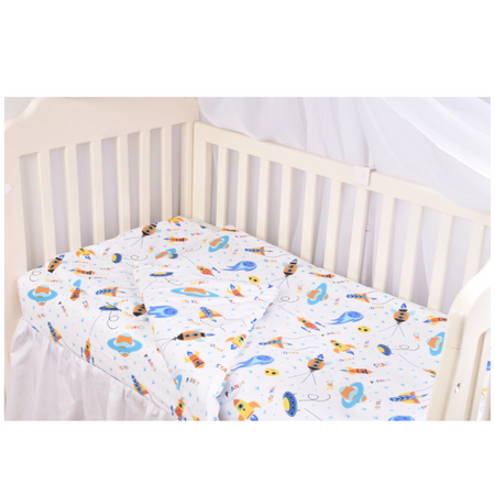 Lenjerie 3 piese + protectie impermeabila, 120x60 cm, Comete, Fic Baby 684542