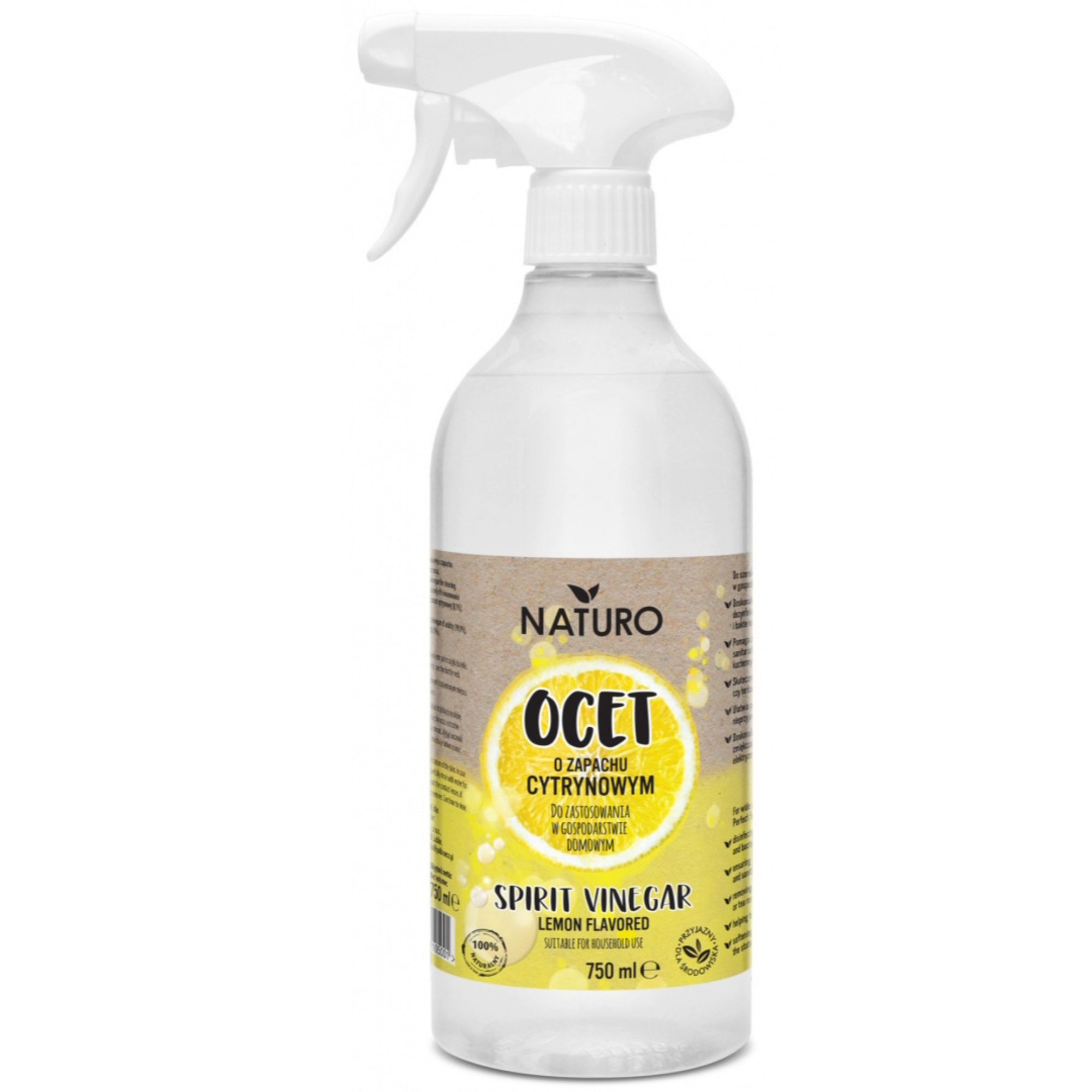 Otet pentru uz casnic cu aroma de lamaie, 750 ml, Naturo