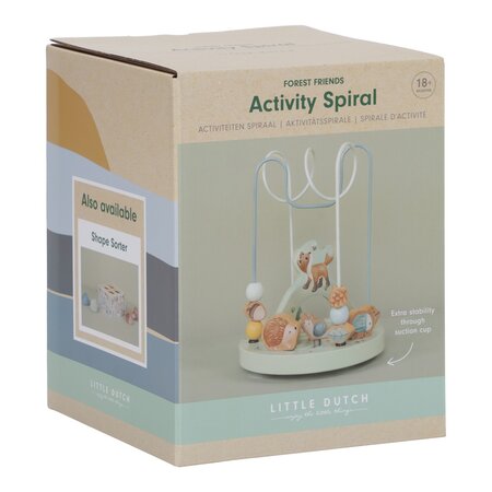 Jucarie din lemn, Spirala cu activitati Forest Friends, 18 ani+, Little Dutch 684706